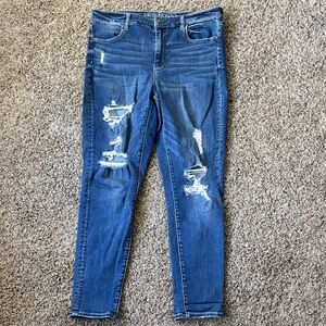 American Eagle Outfitters Women’s Ripped Blue Skinny Jeans